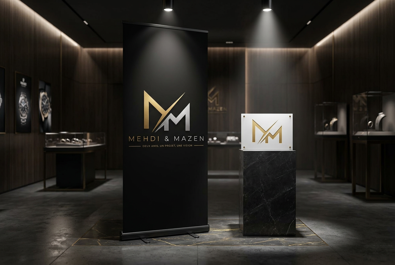 Roll-up et plaque professionnelle Mehdi & Mazen